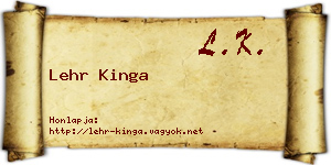 Lehr Kinga névjegykártya